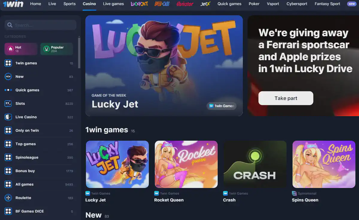 1win slot machines