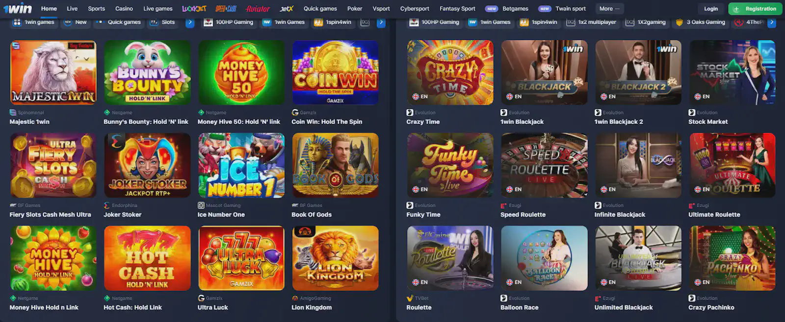 1win slots online